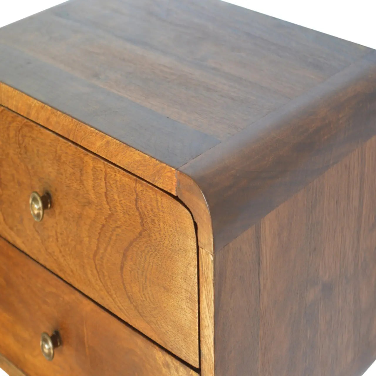 Floating Curved Chestnut Bedside - Living with Luxury
