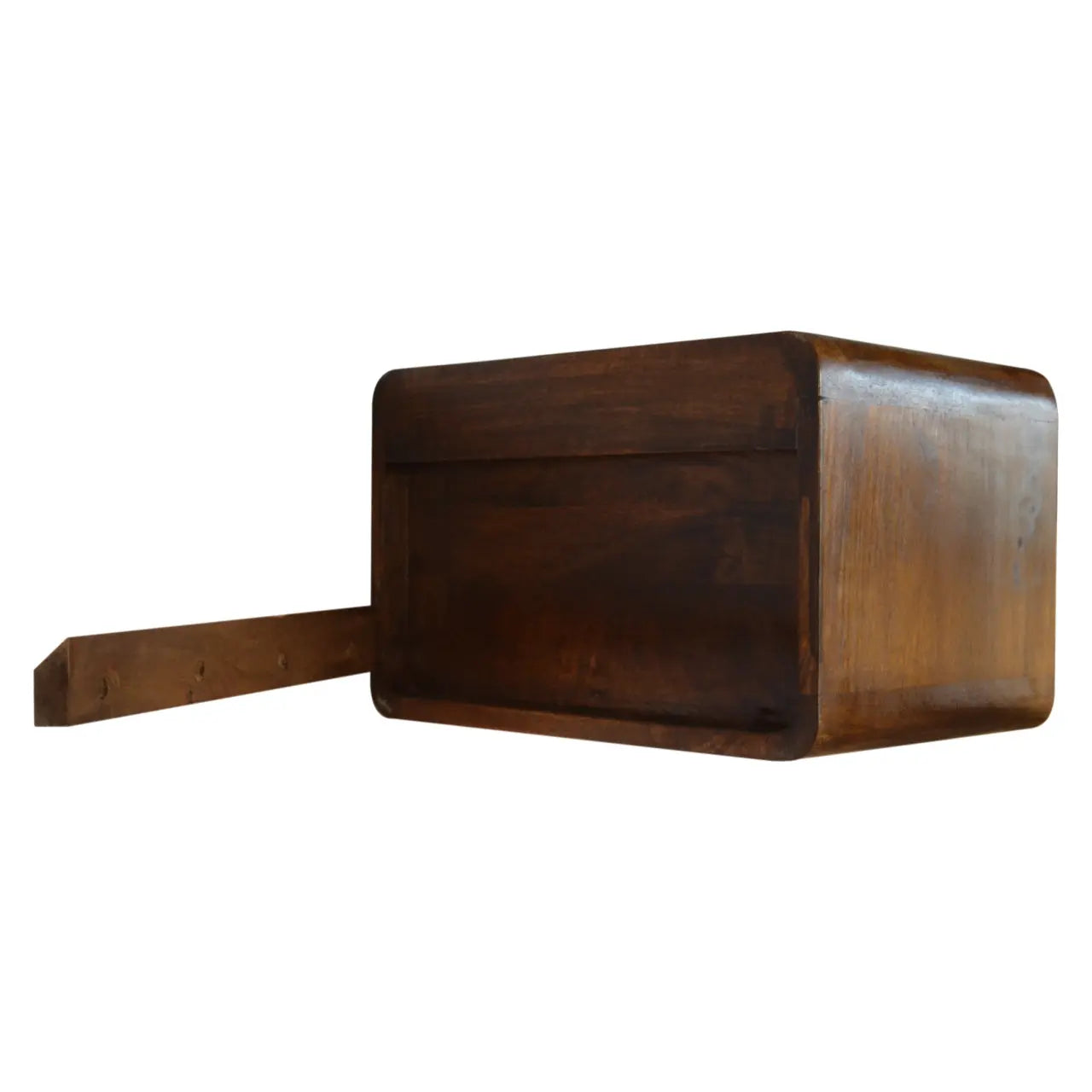 Floating Curved Chestnut Bedside - Living with Luxury