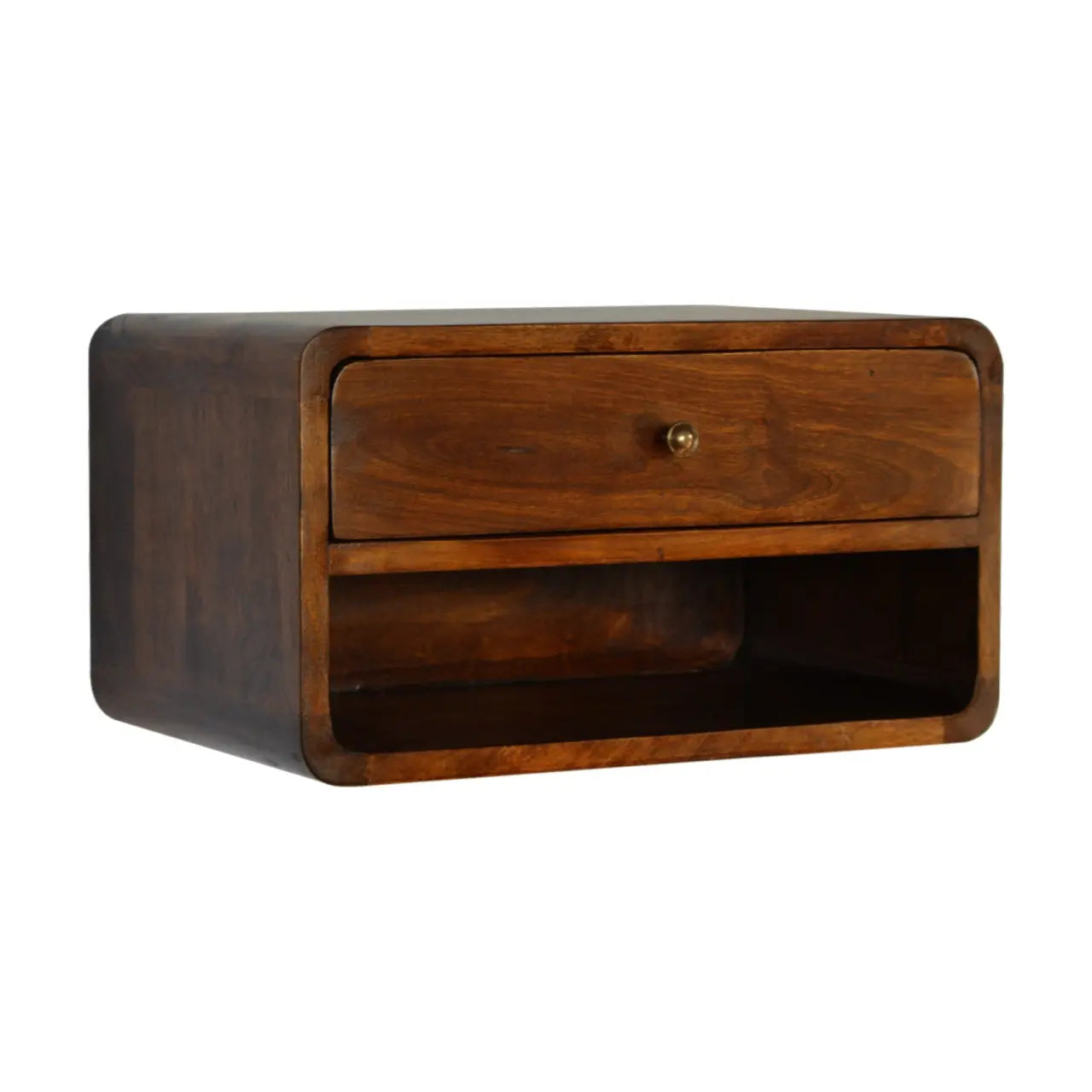 Chestnut Curve Floating Bedside - Living with Luxury