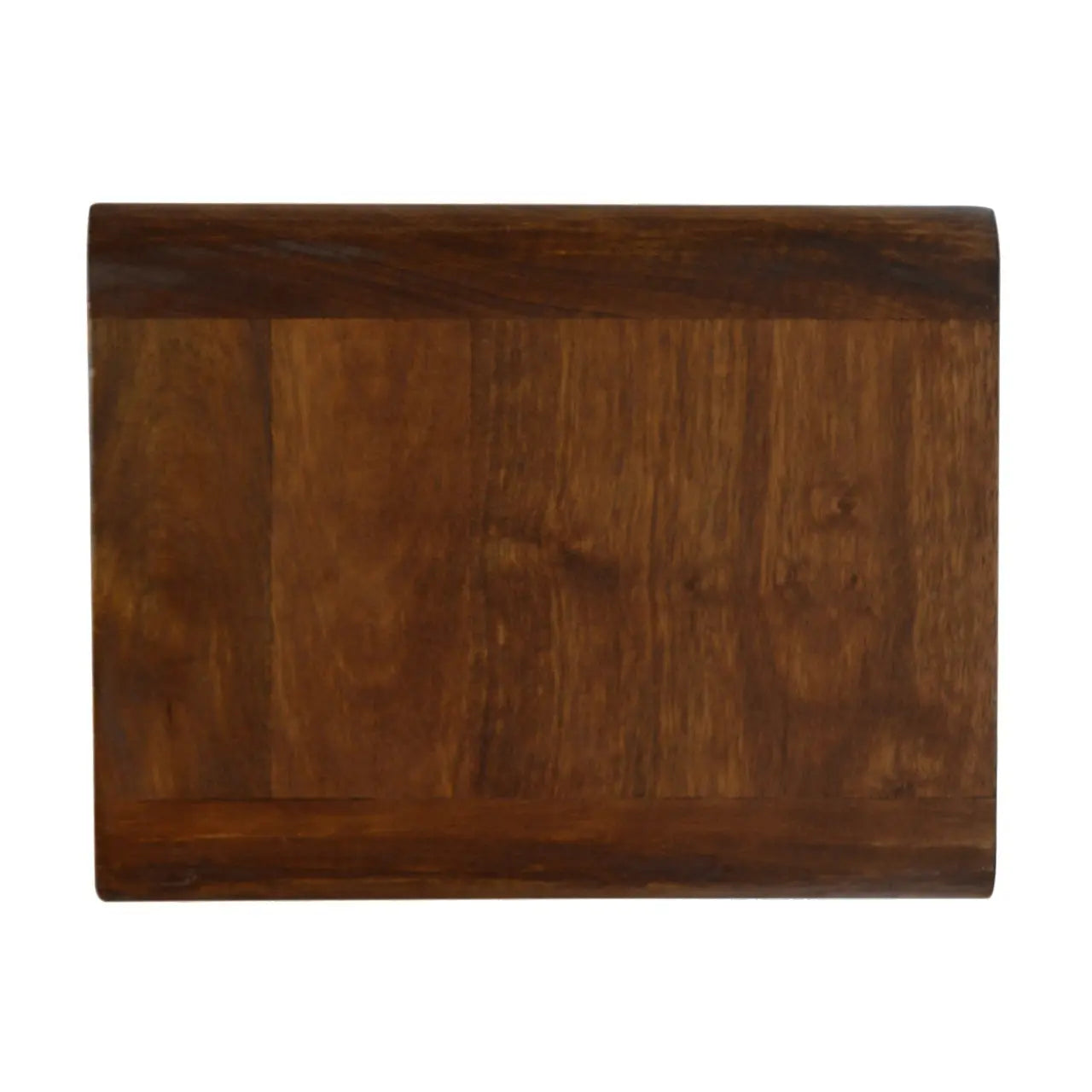 Chestnut Curve Floating Bedside Table in a Modern Bedroom Setup