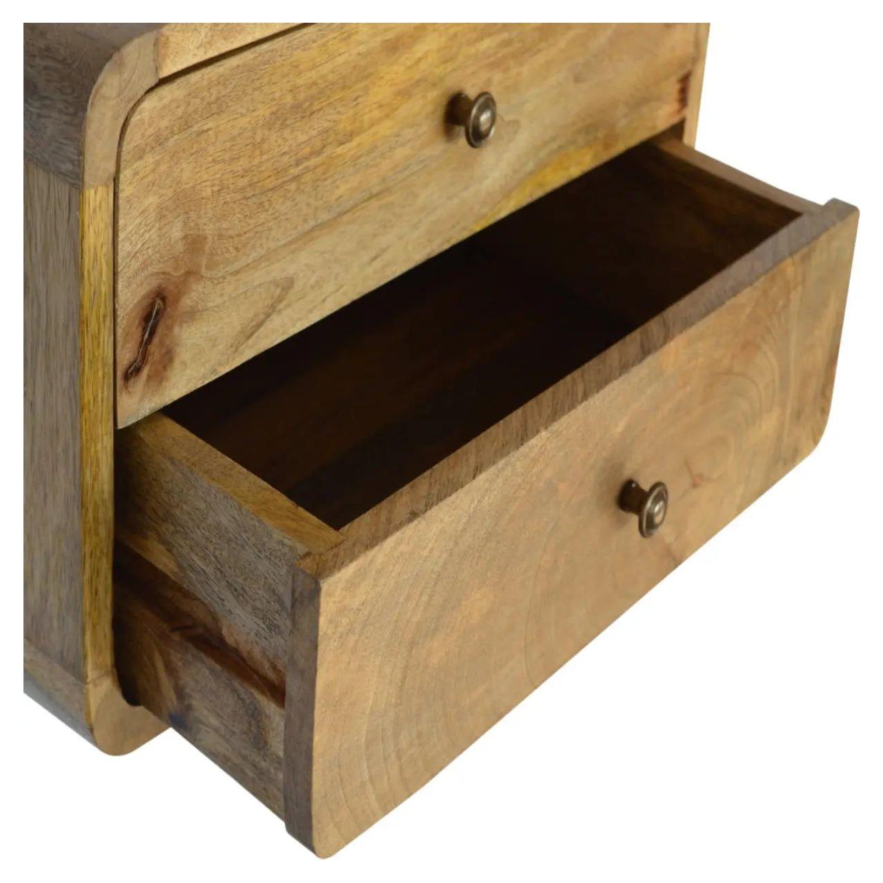 Oak-ish 2 Drawer Floating Bedside - Living with Luxury