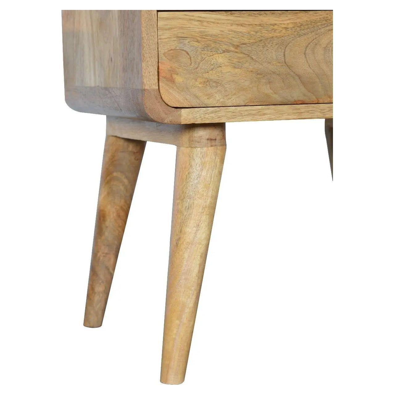 Curved Oak-ish Bedside - Living with Luxury