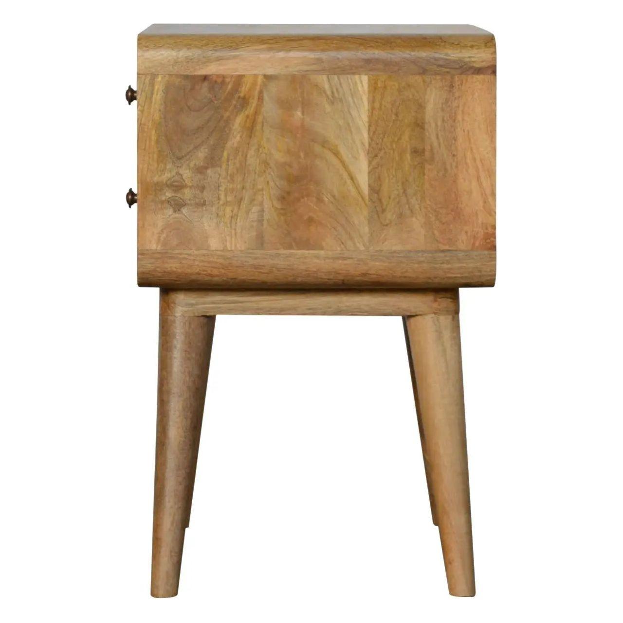 Curved Oak-ish Bedside - Living with Luxury
