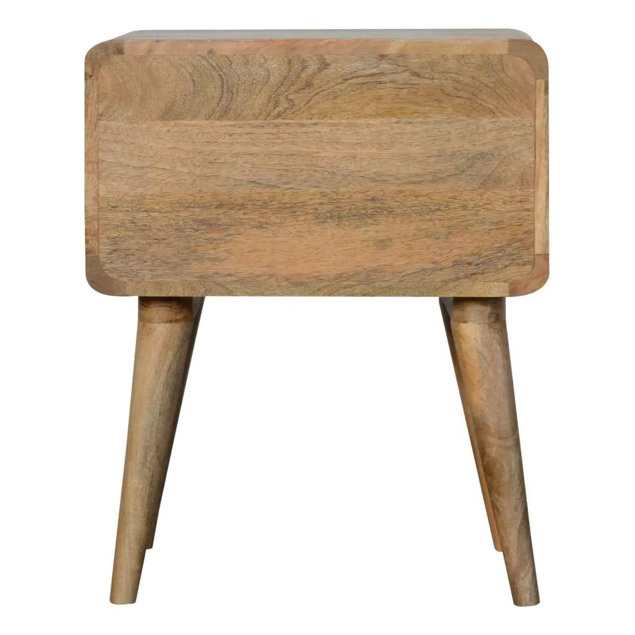 Curved Oak-ish Bedside - Living with Luxury