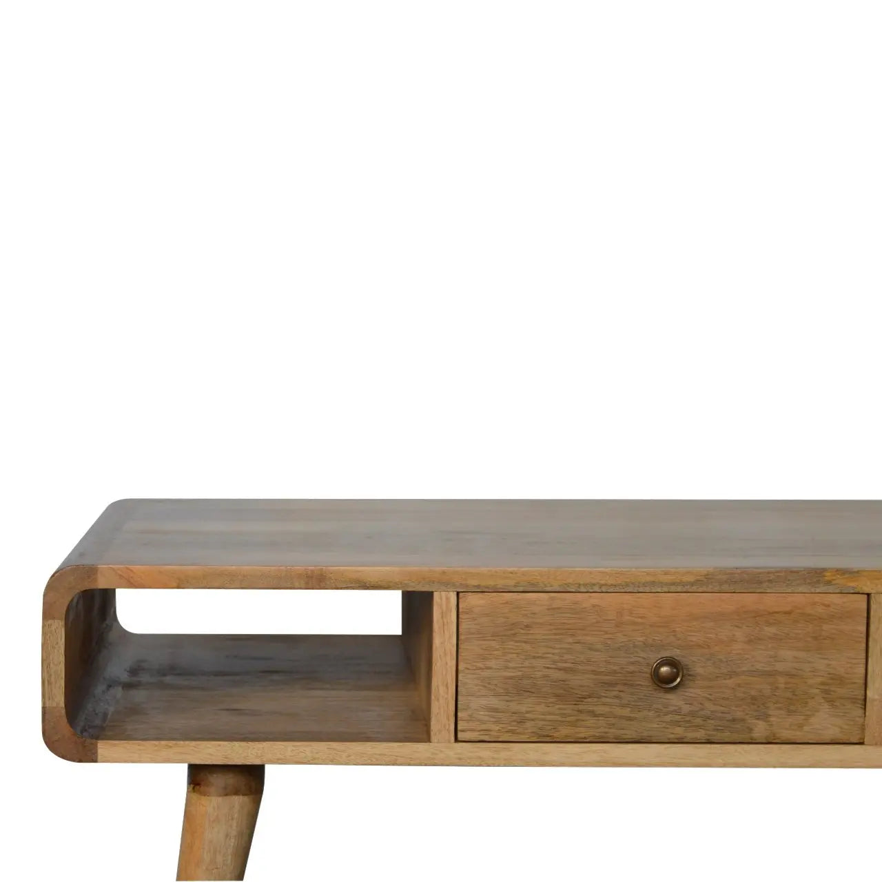 Curved Oak-ish Coffee Table - Living with Luxury