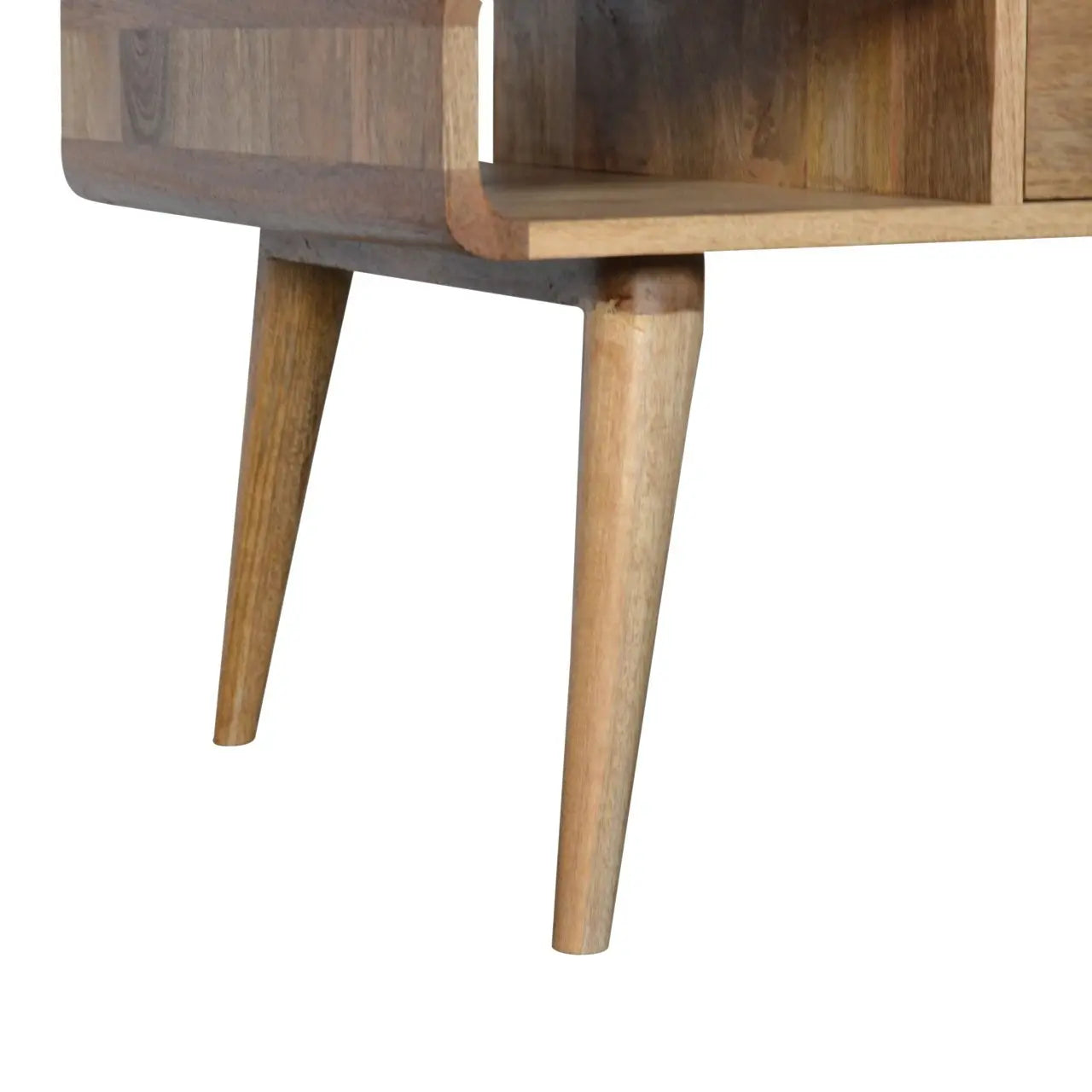 Curved Oak-ish Coffee Table - Living with Luxury