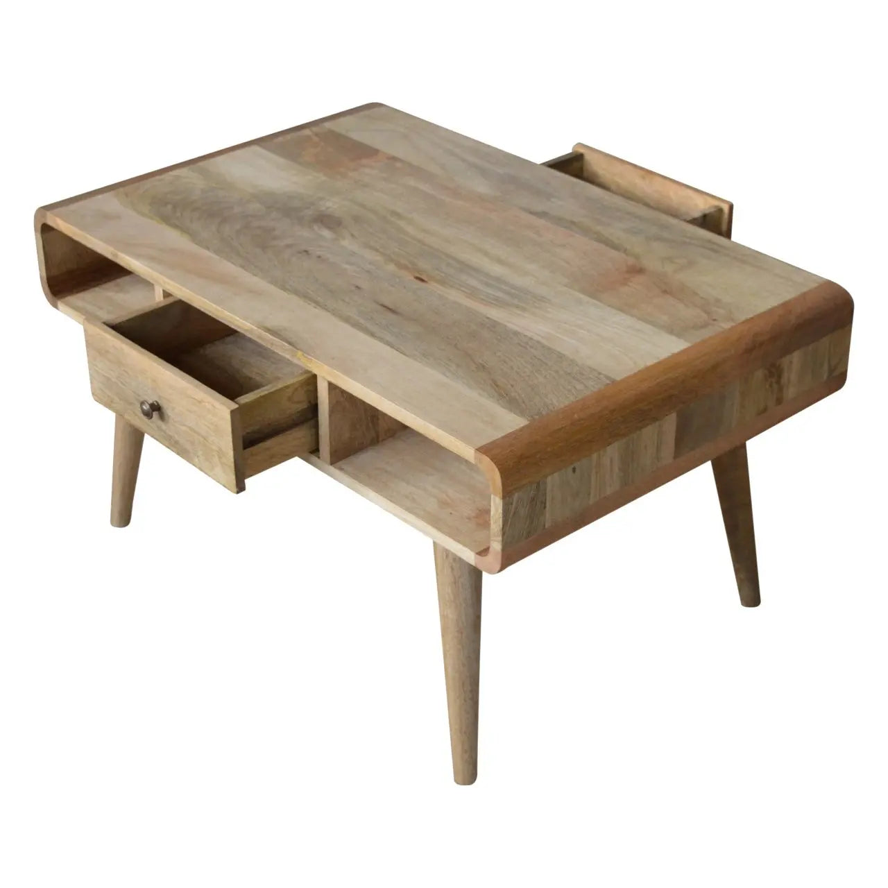 Curved Oak-ish Coffee Table - Living with Luxury