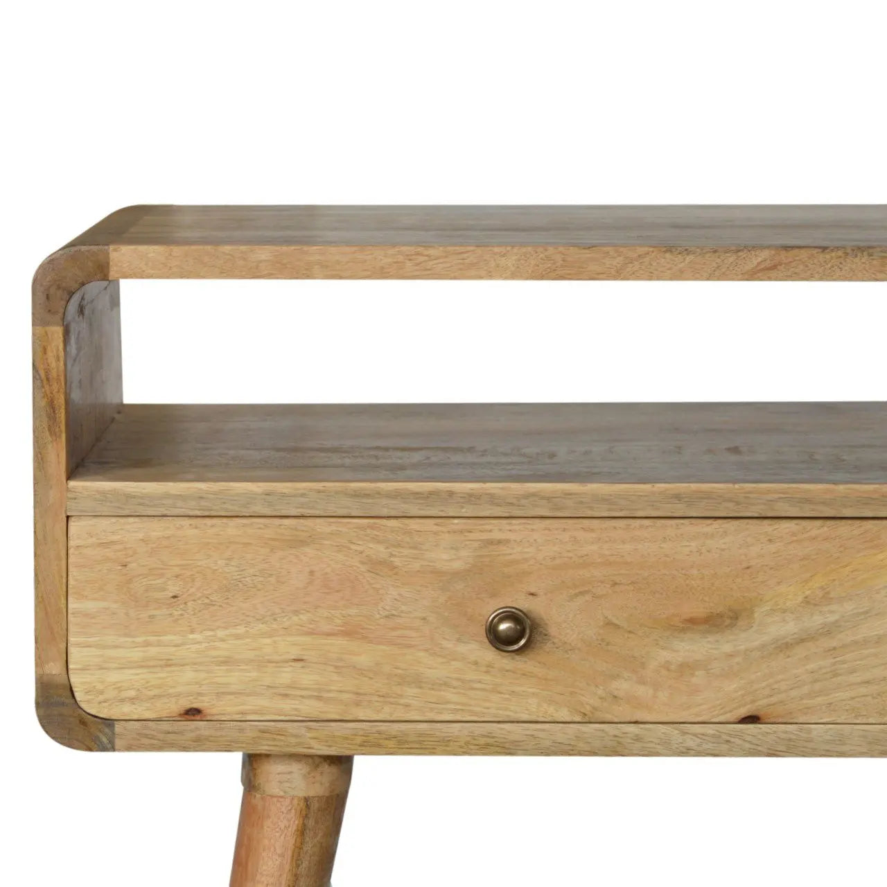 Curved Oak-ish Console Table - Living with Luxury