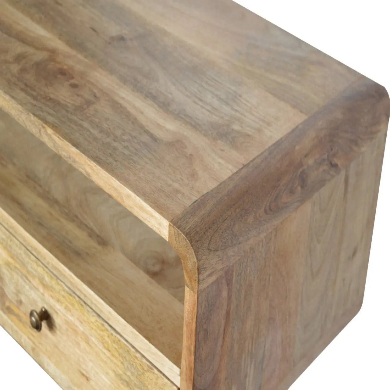 Curved Oak-ish Console Table - Living with Luxury