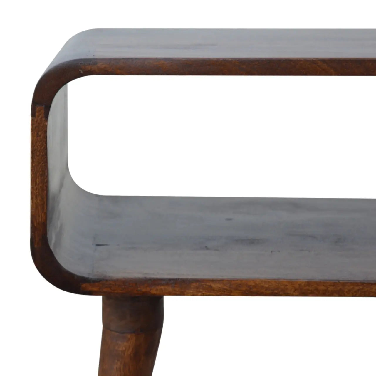 Curved Open Chestnut Bedside - Living with Luxury