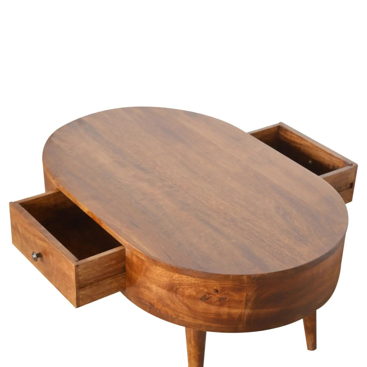 Chestnut Rounded Coffee Table - Living with Luxury