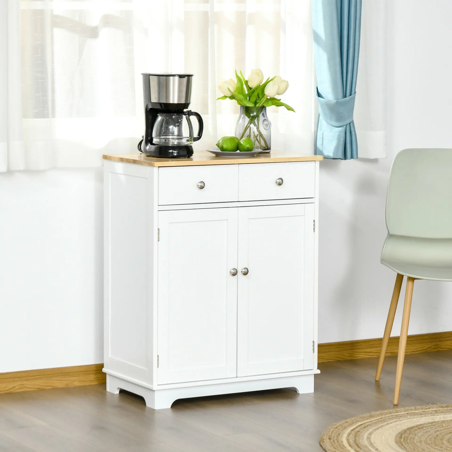 Kitchen Floor Cabinet Side Storage Cupboard Multi-use Sideboard Table - Living with Luxury