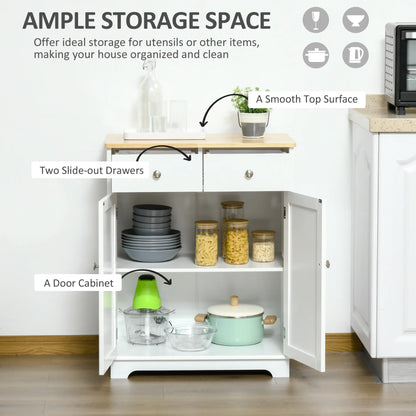 Kitchen Floor Cabinet Side Storage Cupboard Multi-use Sideboard Table - Living with Luxury