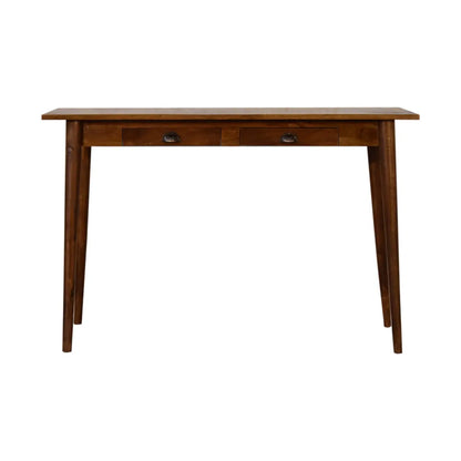 2 Drawer Chestnut Writing Desk | Solid Mango Wood for Home Office