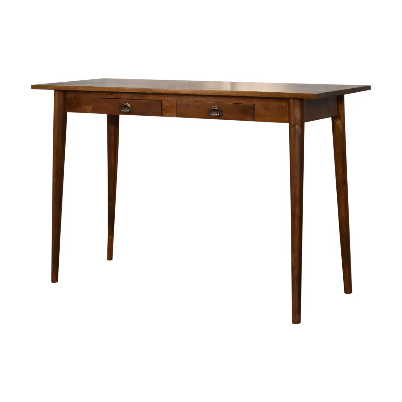 2 Drawer Chestnut Writing Desk | Solid Mango Wood for Home Office