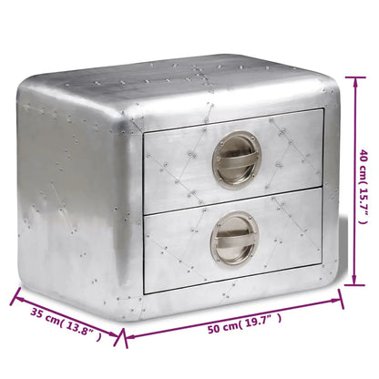 Aviator End Table with 2 Drawers Vintage Aircraft Airman Style - Living with Luxury