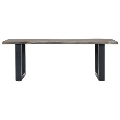 Coffee Table with Live Edges Grey Solid Acacia Wood - Living with Luxury