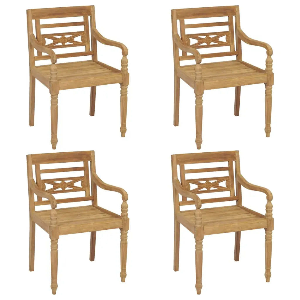 Batavia Chairs 4 pcs Solid Teak Wood - Living with Luxury