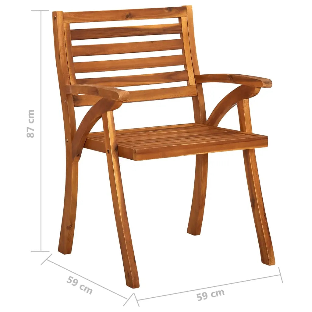 Garden Chairs 6 pcs Solid Acacia Wood - Living with Luxury