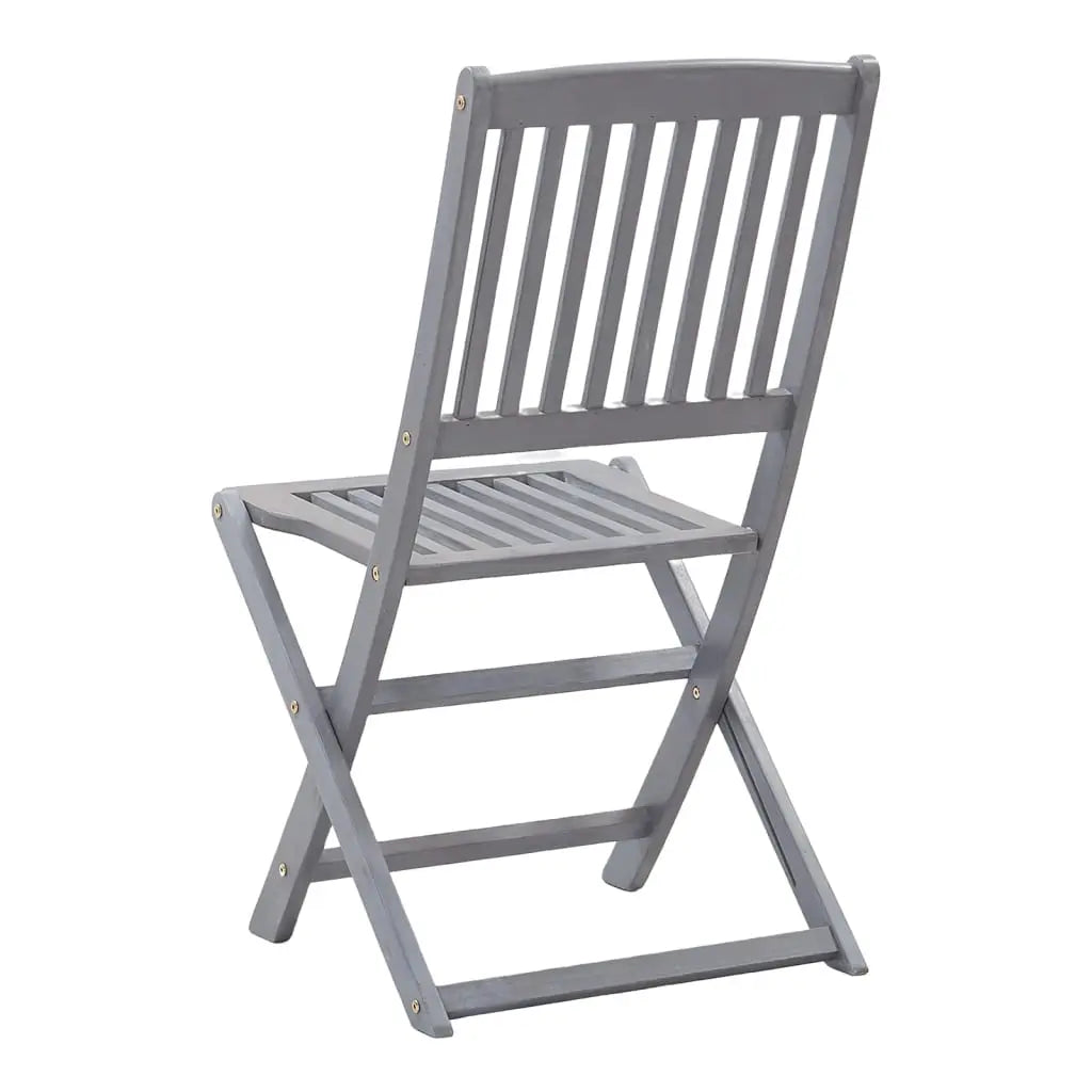 Folding Outdoor Chairs 8 pcs Solid Acacia Wood - Living with Luxury