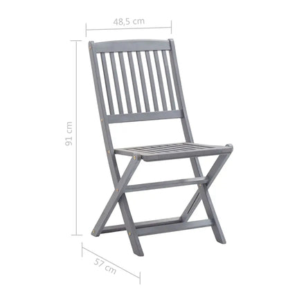 Folding Outdoor Chairs 8 pcs Solid Acacia Wood - Living with Luxury