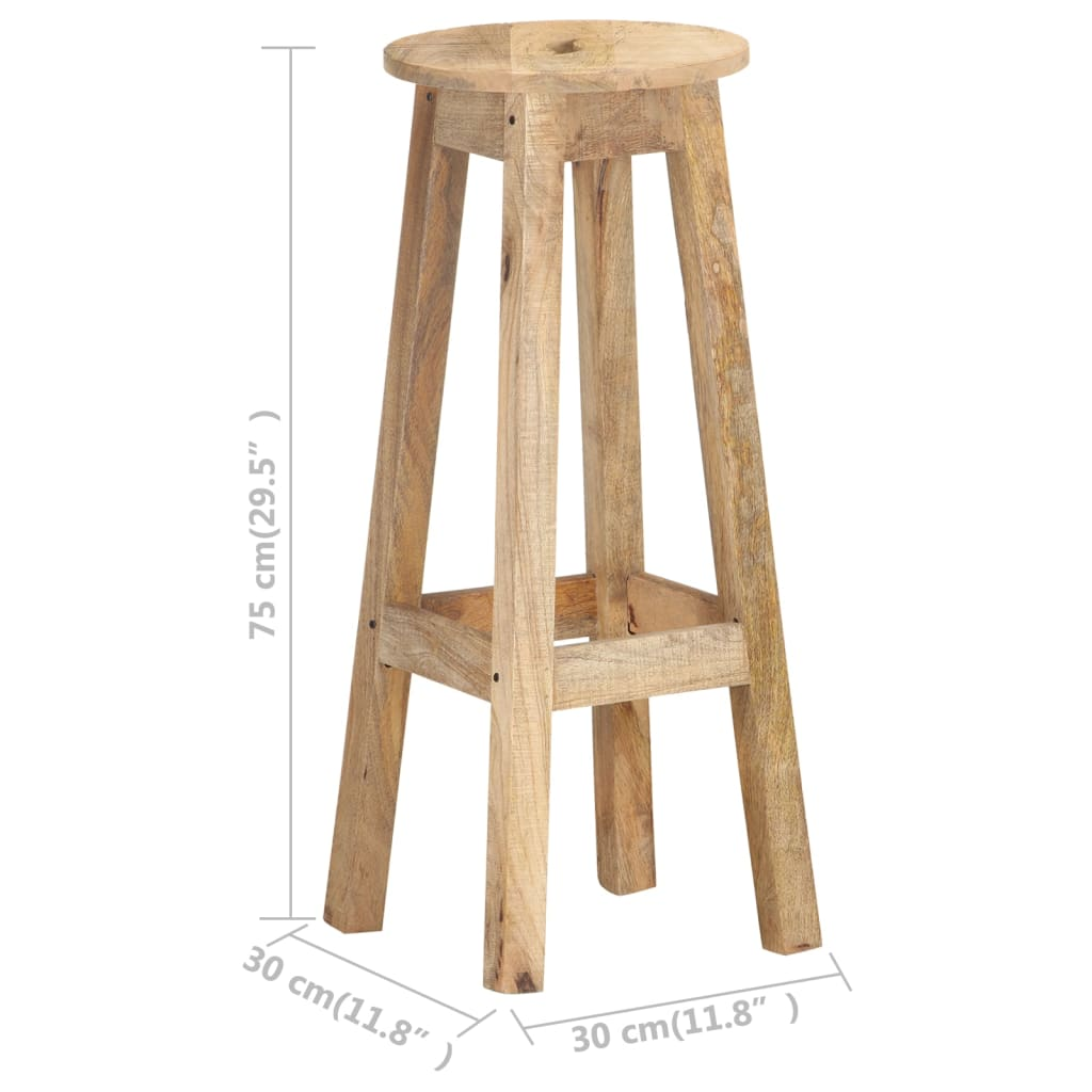 Bar Stools 2 pcs Solid Mango Wood Living with Luxury