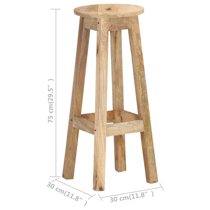 Bar Stools 2 pcs Solid Mango Wood Living with Luxury