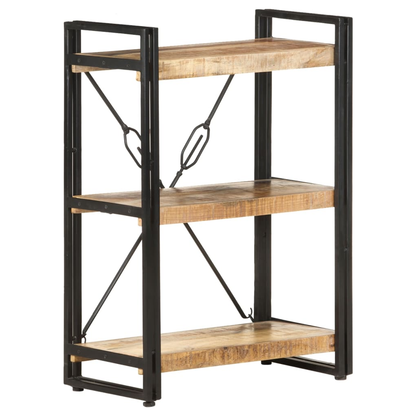 3-Tier Bookcase Solid Mango Wood Living with Luxury
