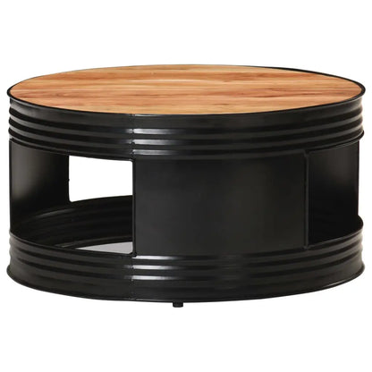 Coffee Table Black Solid Acacia Wood - Living with Luxury