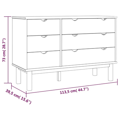 Drawer Cabinet OTTA Brown&White Solid Wood Pine - Living with Luxury