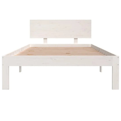 Bed Frame without Mattress White Solid Wood Pine - Living with Luxury