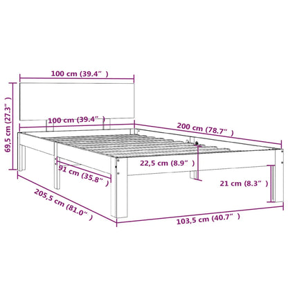 Bed Frame without Mattress White Solid Wood Pine - Living with Luxury