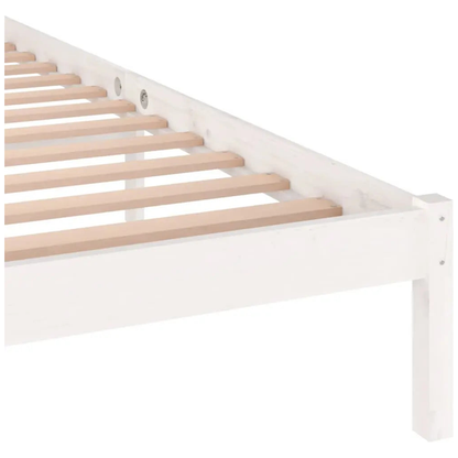 Bed Frame without Mattress Solid Wood Pine White - Living with Luxury