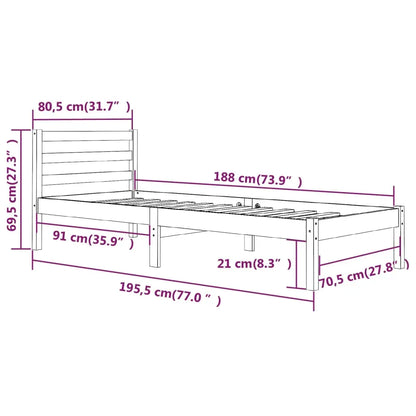 Bed Frame without Mattress White Small Single - Living with Luxury