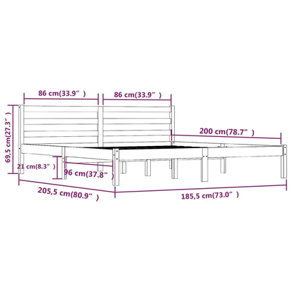 Bed Frame without Mattress White Super King Size - Living with Luxury