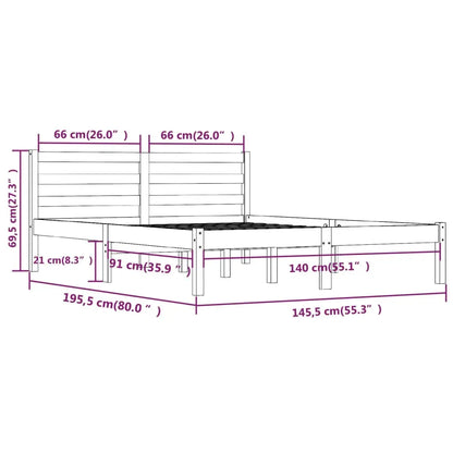 Bed Frame without Mattress Solid Wood Pine - Living with Luxury