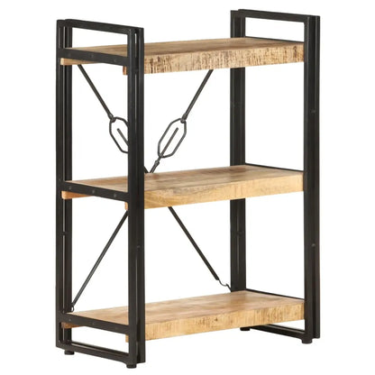3-Tier Bookcase Solid Mango Wood Living with Luxury
