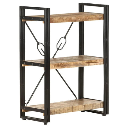 3-Tier Bookcase Solid Mango Wood Living with Luxury