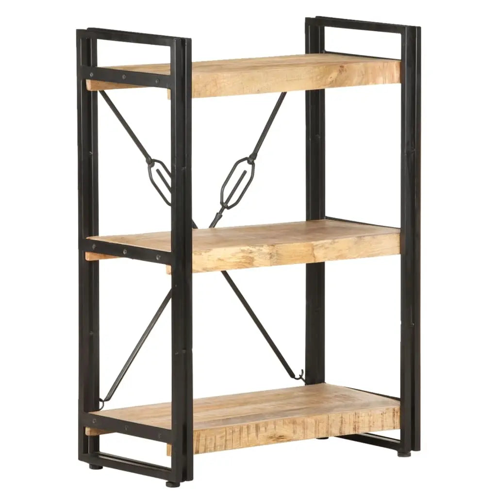 3-Tier Bookcase Solid Mango Wood Living with Luxury