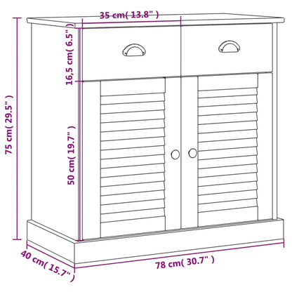 Sideboard with Drawers VIGO White Solid Wood Pine - Living with Luxury