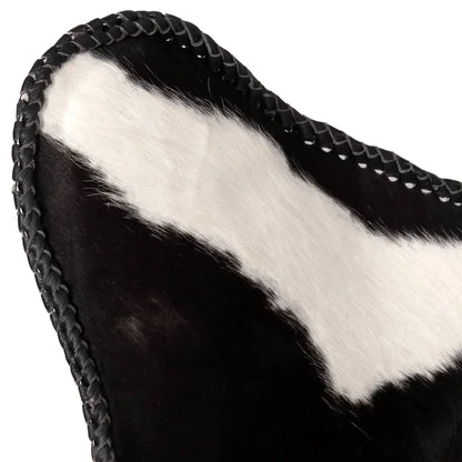 Butterfly Chair Black and White Real Cowhide Leather - Living with Luxury