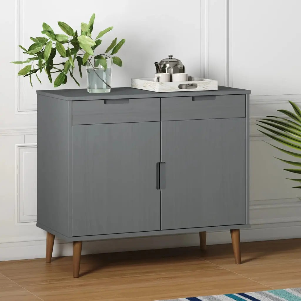 Sideboard MOLDE Grey Solid Wood Pine - Living with Luxury