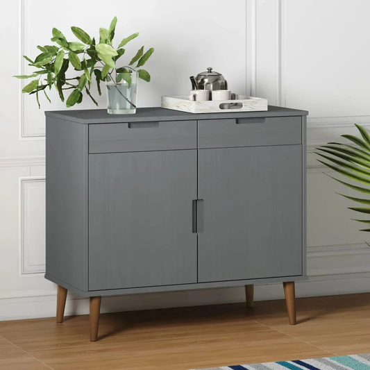 Sideboard MOLDE Grey Solid Wood Pine - Living with Luxury