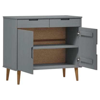 Sideboard MOLDE Grey Solid Wood Pine - Living with Luxury