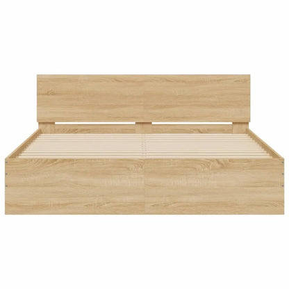 Bed Frame without Mattress Sonoma Oak - Living with Luxury