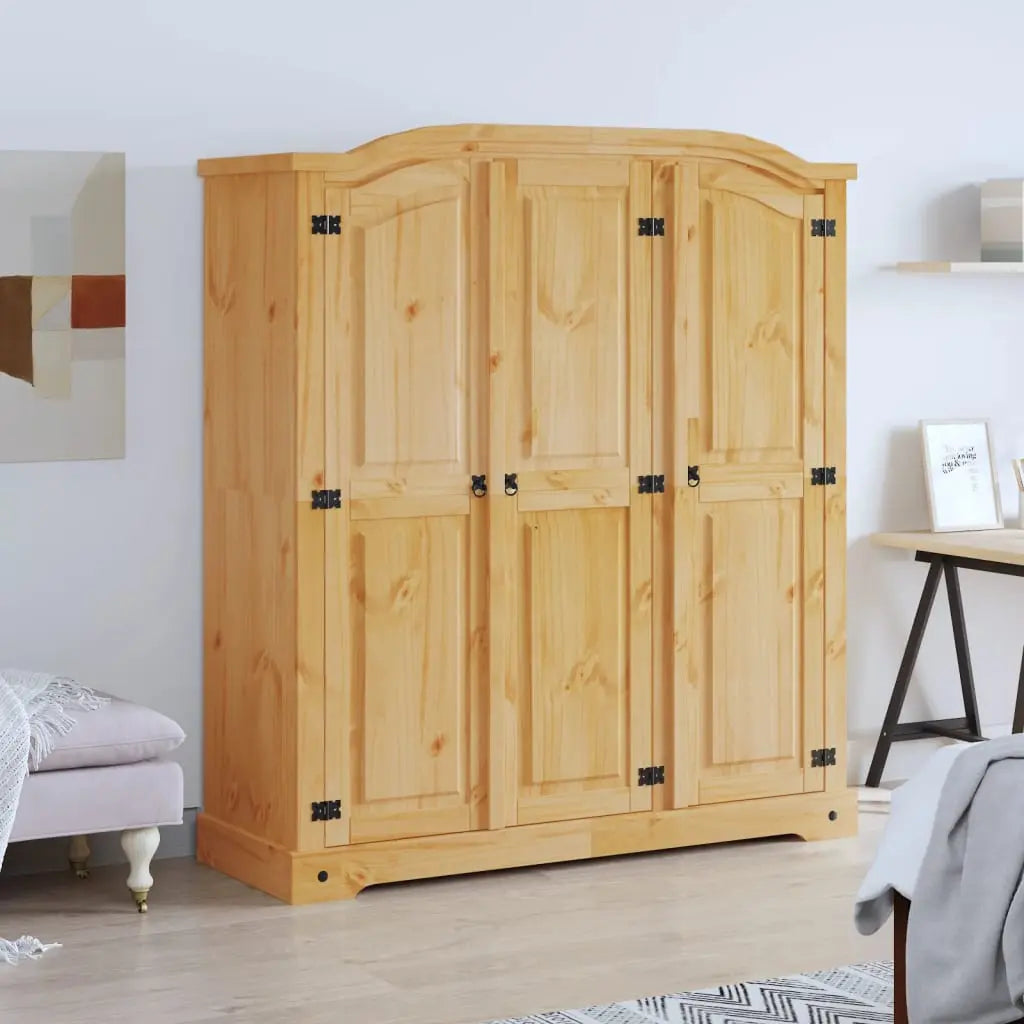 Wardrobe Mexican Pine Corona Range 3 Doors - Living with Luxury