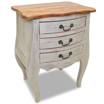 Bedside Cabinet Solid Mahogany Wood - Living with Luxury