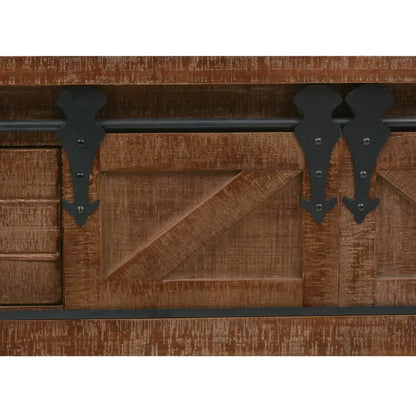 Console Table Solid Fir Wood Brown - Living with Luxury
