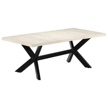 Dining Table White Solid Mango Wood - Living with Luxury