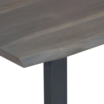 Coffee Table with Live Edges Grey Solid Acacia Wood - Living with Luxury